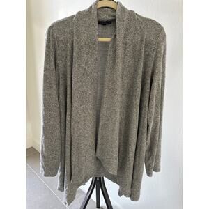 Plus Size 1x Heather Gray Waterfall Sweater Cameo Appearance Business Casual